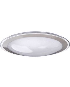 LED Plafondlamp - Aigi - 60W - Aanpasbare Kleur - Dimbaar - Afstandsbediening - Rond - Mat Zilver - Aluminium