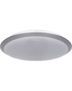 LED Plafondlamp - Aigi Ashly - Opbouw Rond 24W - Helder/Koud Wit 6500K - Mat Zilver - Aluminium