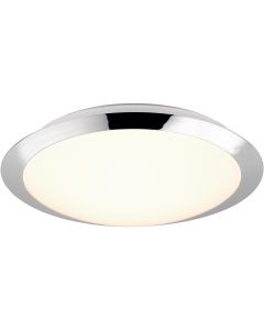 LED Plafondlamp - Badkamerlamp - Trion Hambert - 12W - Natuurlijk Wit 4000K - Spatwaterdicht IP44 - Rond - Mat Chroom - Kunststof