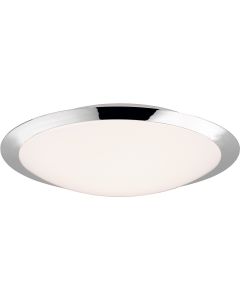 LED Plafondlamp - Badkamerlamp - Trion Hambert - 18.5W - Natuurlijk Wit 4000K - Spatwaterdicht IP44 - Rond - Mat Chroom - Kunststof