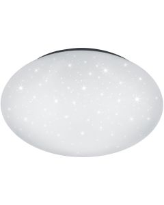 LED Plafondlamp - Badkamerlamp - Trion Paula - 15W - Spatwaterdicht IP44 - Natuurlijk Wit 4000K - Sterlicht - Rond - Mat Wit - Kunststof