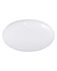 LED Plafondlamp met Bewegingssensor - Aigi - Opbouw Rond 12W - Helder/Koud Wit 6500K - 360° - Mat Wit Aluminium