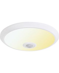 LED Lamp met Bewegingssensor - Opbouw Ovaal - 360° - E27 - Mat Wit Kunststof