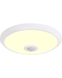 PHILIPS - LED Plafondlamp met Bewegingssensor - CorePro Lustre 827 P45 FR - 360° Sensor - E27 Fitting - 5.5W - Warm Wit 2700K - Mat Wit - Melkglas