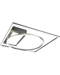 LED Plafondlamp - Plafondverlichting - Trion Dowino - 33W - Aanpasbare Kleur - Vierkant - Mat Nikkel - Aluminium