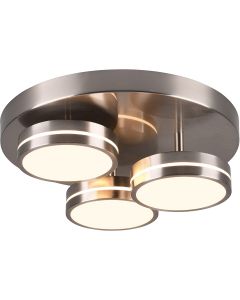 LED Plafondlamp - Trion Zobun - 22W - Warm Wit 3000K - Dimbaar - Rond - Mat Zwart - Aluminium