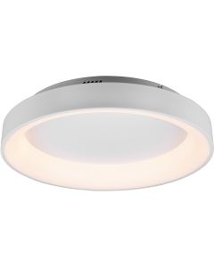 LED Plafondlamp - Plafondverlichting - Trion Gurano - 48W - Aanpasbare Kleur - Rond - Mat Wit - Aluminium