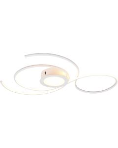 LED Plafondlamp - Plafondverlichting - Trion Jivino - 48W - Aanpasbare Kleur - Dimbaar - Rond - Mat Wit - Aluminium