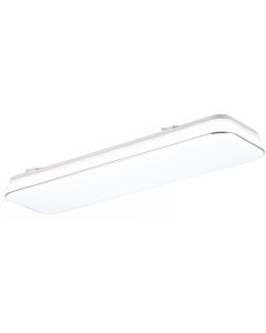 LED Plafondlamp - Plafondverlichting - Trion Povino - 30W - Warm Wit 3000K - Dimbaar - Rechthoek - Mat Nikkel - Aluminium