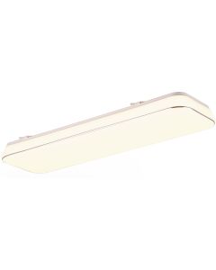 LED Plafondlamp - Plafondverlichting - Trion Povino - 30W - Warm Wit 3000K - Dimbaar - Rechthoek - Mat Nikkel - Aluminium