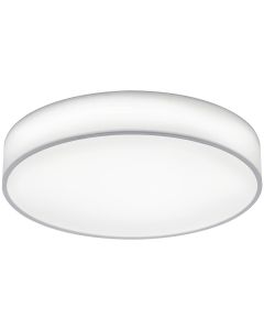 LED Plafondlamp - Plafondverlichting - Trion Lanago - 40W - Aanpasbare Kleur - Rond - Mat Wit - Textiel 