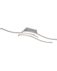 LED Plafondlamp - Plafondverlichting - Trion Ritonu - 10W - Warm Wit 3000K - Rechthoek - Mat Nikkel - Aluminium