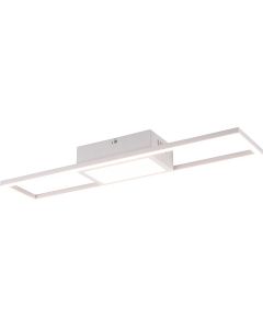 LED Plafondlamp - Plafondverlichting - Trion Tarza - 22W - Aanpasbare Kleur - Vierkant - Mat Wit - Aluminium