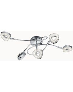 LED Plafondlamp - Plafondverlichting - Trion Turon - 20W - Warm Wit 3000K - Rond - Mat Chroom - Aluminium