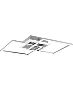 LED Plafondlamp - Plafondverlichting - Trion Venda - 25W - Warm Wit 3000K - Dimbaar - Vierkant - Mat Titaan - Aluminium