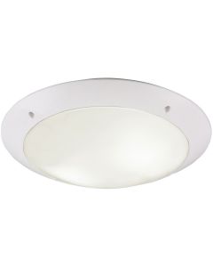 LED Plafondlamp - Trion Camiro - Opbouw Rond - Waterdicht IP54 - E27 Fitting - 2-lichts - Mat Wit - Kunststof