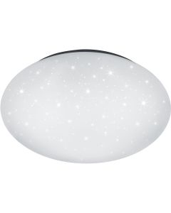 LED Plafondlamp - Trion Hakura - 46W - Natuurlijk Wit 4000K -  Dimbaar - Sterlicht - Rond - Mat Wit - Kunststof