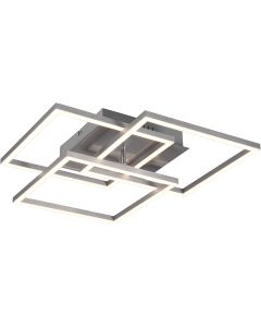 LED Plafondlamp - Trion Urano - 60W - Aanpasbare Kleur - Afstandsbediening - Dimbaar - Rechthoek - Mat Wit - Aluminium