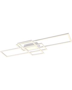 LED Plafondlamp - Trion Urano - 60W - Aanpasbare Kleur - Afstandsbediening - Dimbaar - Rechthoek - Mat Wit - Aluminium