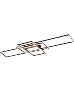 LED Plafondlamp - Trion Urano - 60W - Aanpasbare Kleur - Afstandsbediening - Dimbaar - Rechthoek - Mat Zwart - Aluminium