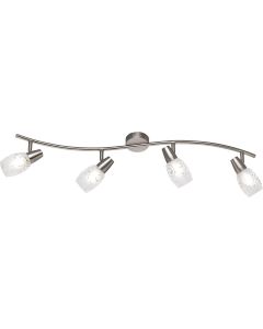 LED Plafondspot - Plafondverlichting - Trion Kalora - E14 Fitting - 4-lichts - Rond - Mat Nikkel - Aluminium