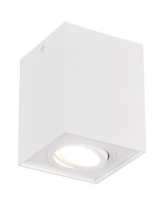 LED Plafondspot - Trion Bisqy - GU10 Fitting - 1-lichts - Vierkant - Mat Wit - Aluminium