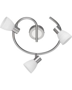 LED Plafondspot - Trion Caru - 9W - G9 Fitting - Warm Wit 3000K - 3-lichts - Dimbaar - Rond - Mat Nikkel - Aluminium