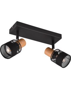 LED Plafondspot - Trion Dandini - E14 Fitting - 2-lichts - Rond - Mat Zwart - Metaal 1