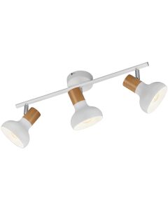 LED Plafondspot - Trion Rollo - E14 Fitting - 2-lichts - Rond - Mat Wit - Aluminium