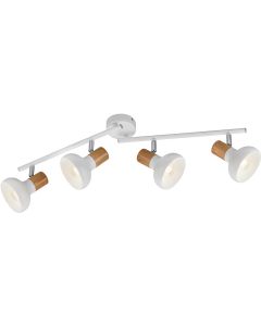 LED Plafondspot - Trion Rollo - E14 Fitting - 2-lichts - Rond - Mat Wit - Aluminium