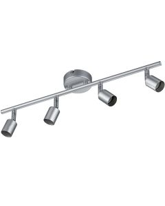 LED Plafondspot - Trion Micko - GU10 Fitting - 4-lichts - Rechthoek - Mat Nikkel - Aluminium