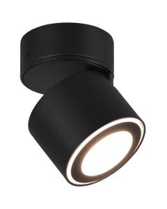 LED Plafondspot - Trion Tarus - 4W - Warm Wit 3000K - 1-lichts - Rond - Mat Zwart - Aluminium