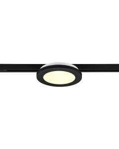 LED Railverlichting - Plafondlamp - Plafondverlichting - Trion Dual Camy - 2 Fase - 9W - Warm Wit 3000K - Dimbaar - Rond - Mat Zwart - Kunststof