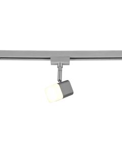 LED Railverlichting - Track Spot - Trion Dual Ribon - 2 Fase - 3.5W - Warm Wit 3000K - Dimbaar - Rechthoek - Mat Nikkel - Aluminium