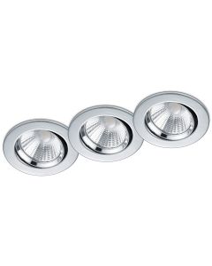 LED Spot - Inbouwspot - Trion Paniro - Rond 5W - Dimbaar - Warm Wit 3000K - Mat Chroom - Aluminium - Ø80mm