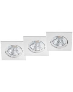 LED Spot - Inbouwspot - Trion Paniro - Vierkant 5W - Dimbaar - Warm Wit 3000K - Mat Wit - Aluminium - 80mm