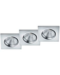 LED Spot - Inbouwspot - Trion Paniro - Vierkant 5W - Dimbaar - Warm Wit 3000K - Mat Zwart - Aluminium - 80mm