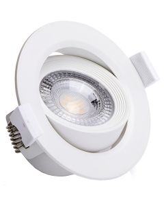 LED Spot - Inbouwspot - Facto Niron - 7W - Warm Wit 3000K - Mat Wit - Rond - Kantelbaar