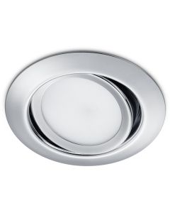 LED Spot - Inbouwspot - Trion Roluno - 5W - Warm Wit 3000K - Rond - Mat Chroom - Aluminium - Ø80