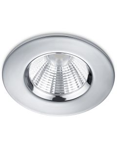 LED Spot - Inbouwspot - Trion Zagrona - 5W - Waterdicht IP65 - Dimbaar - Warm Wit 3000K - Glans Chroom - Aluminium - Rond