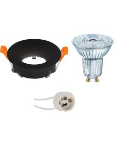 LED Spot Set - OSRAM Parathom PAR16 - GU10 Fitting - Dimbaar - Inbouw Rond - Mat Zwart - Ø85mm