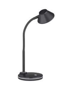 LED Tafellamp - Trion Berony - 3W - Warm Wit 3000K - Rond - Flexibele Arm - Mat Zwart - Kunststof