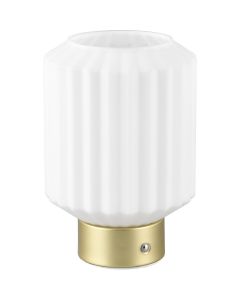 LED Tafellamp - Trion Palina - 1.5W - Warm Wit 3000K - RGBW - Dimbaar - Ovaal - Mat Wit - Kunststof