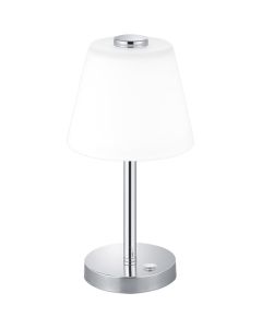 LED Tafellamp - Trion Emaro - 4W - Warm Wit 3000K - Dimbaar - Rond - Mat Chroom - Aluminium