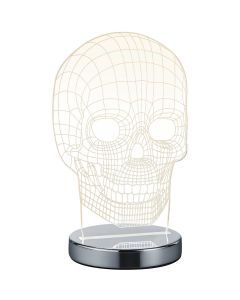 LED Tafellamp - Trion Skelly - 7W - Aanpasbare Kleur - Rond - Glans Chroom - Aluminium