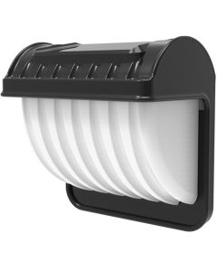 LED Tuinverlichting met Zonne-energie - Dag en Nacht Sensor - Wandlamp - Aigi Vunci - 0.12W - Helder/Koud Wit 6500K - Mat Zwart - Kunststof