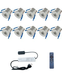 LED Veranda Spot Verlichting 6 Pack - 1W - Warm Wit 3000K - Inbouw - Rond - Mat Wit - Aluminium - Ø31mm