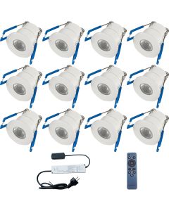 LED Veranda Spot Verlichting 6 Pack - 1W - Warm Wit 3000K - Inbouw - Rond - Mat Wit - Aluminium - Ø31mm