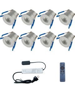 LED Veranda Spot Verlichting 6 Pack - 1W - Warm Wit 3000K - Inbouw - Rond - Mat Wit - Aluminium - Ø31mm