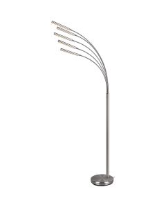 LED Vloerlamp - Trion Deer - 15W - Warm Wit 3000K - Dimbaar - Rechthoek - Mat Nikkel - Aluminium